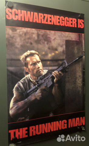 Оригинальный плакат «Бегущий человек» А.Шварценегг