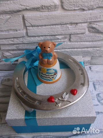 Подкова Подарок на рождение мальчика оберег