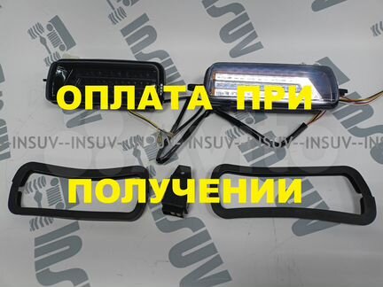 Светодиодные LED надфарники Нива lexus (черные)