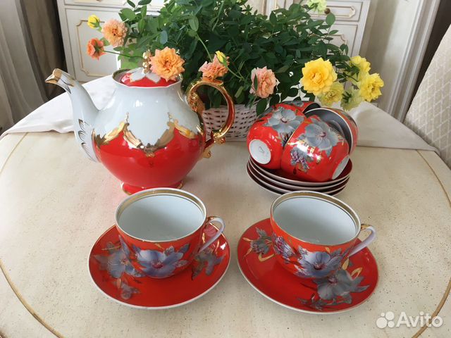 Чайная пара Мальва комплект 6шт,1962,Барановка