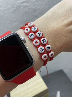 Браслет парный красная нить мама и дети