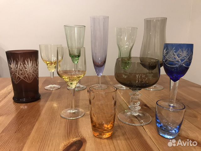 Цветное стекло бокалы рюмки СССР