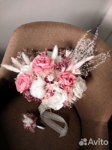 Букет невесты из стабилизированных цветов