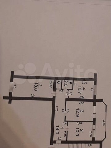 3-к. квартира, 70,5 м², 5/5 эт.