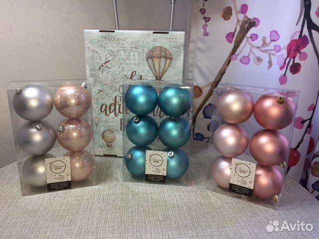 Шары новогодние 8 см.новые. (6 шт в упаковке)