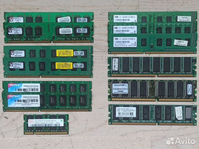 Оперативная память DDR DDR2 DDR3 sodimm dimm
