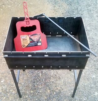 Мангал усиленный, со съемными ножками