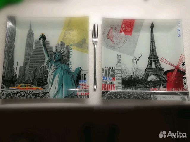 Тарелки 2 шт Париж / Нью Йорк