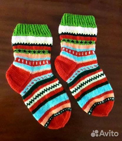 Вязанные шерстяные носки, гольфы ручной работы