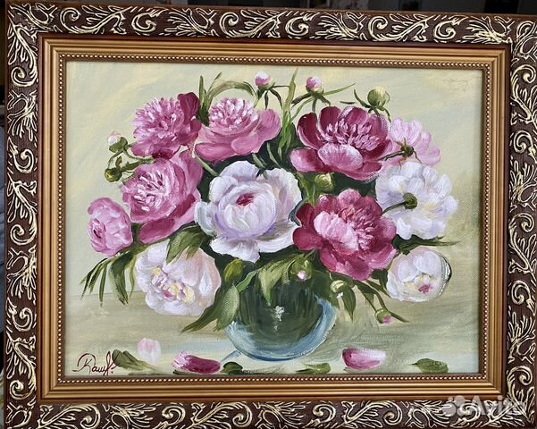 Картина «Пионы» масло холст