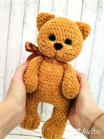 Вязаная игрушка, вязаный кот