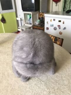 Шапка норка голубая