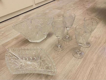 Хрустальные Рюмка/бокалы,Ваза,Конфетница