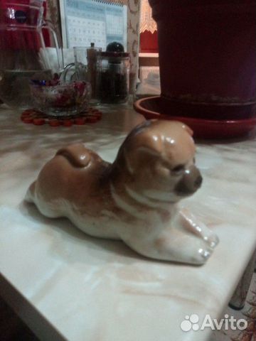 Фарфоровая статуэтка щенок чау чау лфз СССР