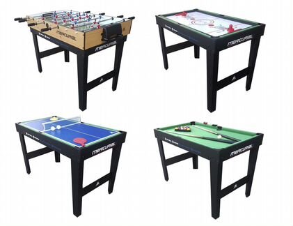 Аэрохоккей + настольный футбол + бильярд + теннис