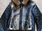 Куртка кожаная р. 50 мех волка