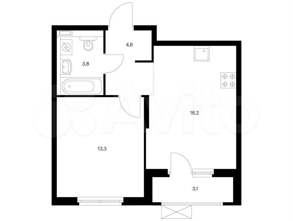 Планировка квартиры 43,1