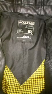 Куртка Jack Jones,черная,кожзам,молодежная,модная