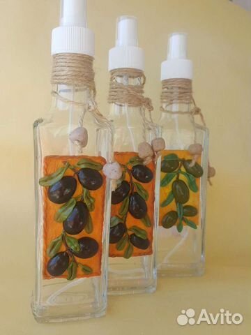 Нужный подарок) Стеклянная бутылочка под масло