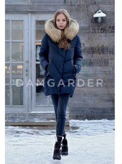 Пуховик женский новый с лентами на карманах