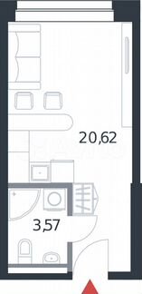 Апартаменты-студия, 24.2 м², 2/21 эт.