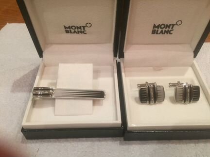 Запонки + зажим montblanc для мужчин