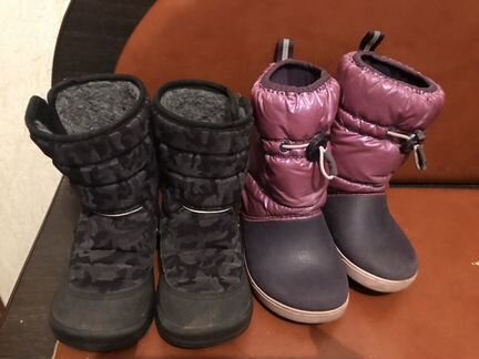 Сапожки зимние + сапожки crocs утепленные (2 пары
