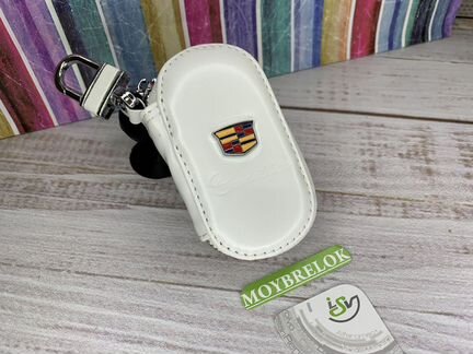 Кожаная ключница (чехол) на ключ Кадиллак