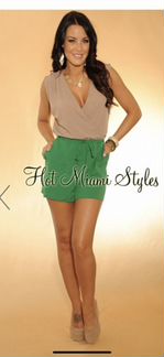 Комбинезон Ромпер HMS бежево-зелёный