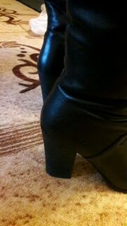 Кожаные зимние сапоги