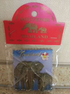 Магнит №3 Два слона из Таиланда