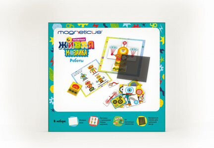 Мозаика магнитная Magneticus Роботы (MK-001)