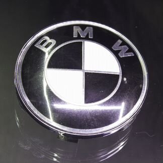 Заглушки литых диск BMW 68-65 черные с белым