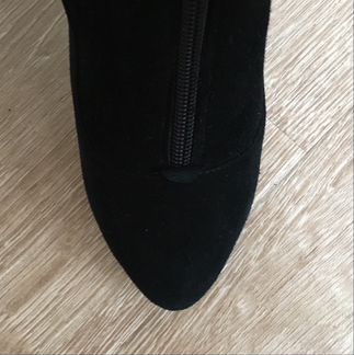 Сапоги на каблуке осенние натуральная замша