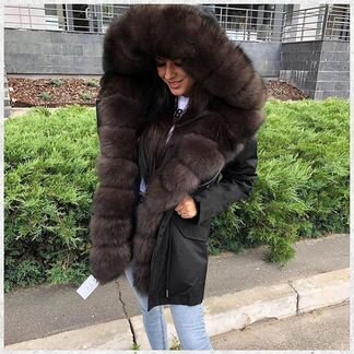 Парка с натуральным мехом