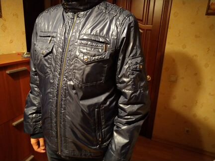 Куртка мужская 52 р. синяя, подкладка флис