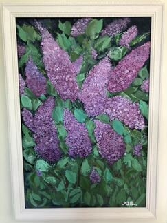 Картина маслом Куст сирени
