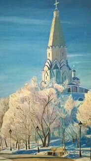 Коломенское зимой, картина маслом