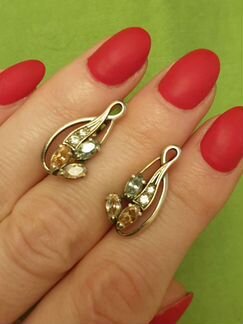 Гарнитур серебряный с камнями