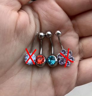 Пирсинг для пупка (мед сталь+фианиты)