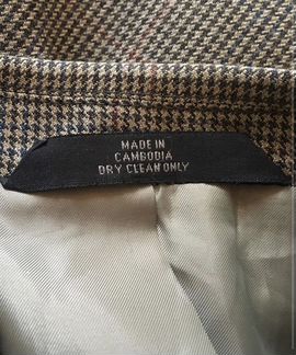 Стильный шерстяной пиджак в гусиную лапку Haggar