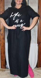 Потрясающ.платье в пол с капюшоном.р.46-50.Турция