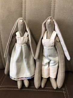 Тильда зайцы, подхваты для штор