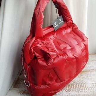 Женская дутая сумка Chanel болонь красная новая