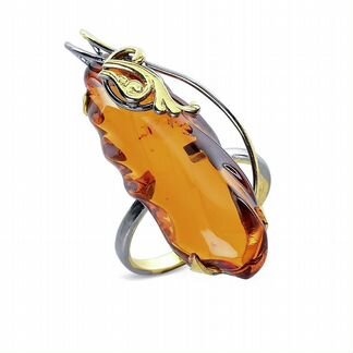 Кольцо с янтарем 