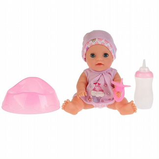 Пупс Карапуз 20 см, 3 функции, пьет и писает, закрывает глазки (Y20DP-BB-RU)