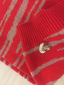 Джемпер свитер красный Зебра люрекс новый