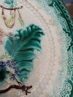 Антикварная тарелка villeroy &bosch майолика