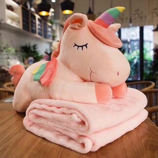 Единорог и Хомяк 3в1 игрушка+плед+подушка доставка