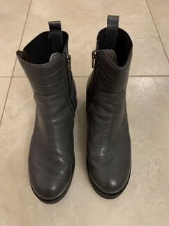 Продам серые полусапожки кожа + мех